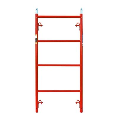 Red Powder Coated Q355 Steel Ladder Frame Scaffolding Easy Installation and Dismantling for Heavy-Duty Construction