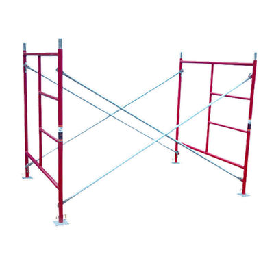 Exterior Mason 5ft H x 4ft L Red Powder Coated Q235 Steel Frame Scaffolding